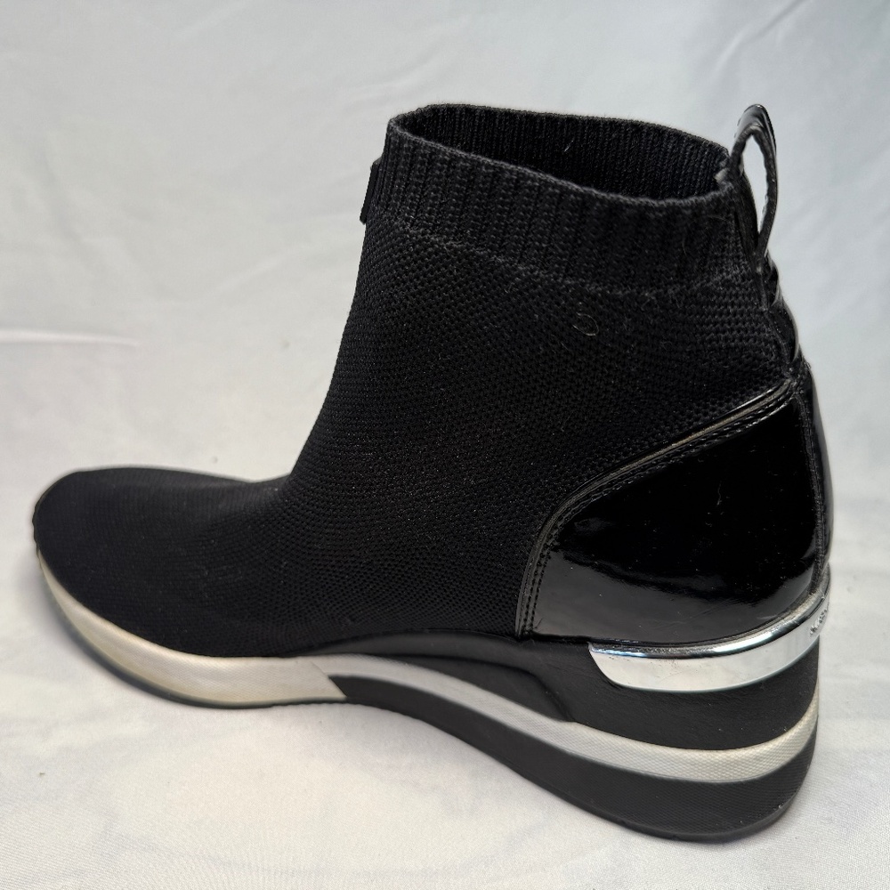 Michael Michael Kors Skyler Stretch-Knit Sock Sneaker Womens 8 Black‎ White